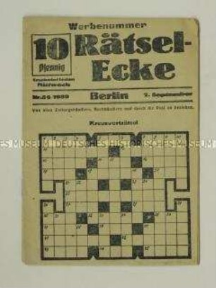 Tarnschrift der KPD für die Reichswehr im Layout einer Rätselzeitschrift