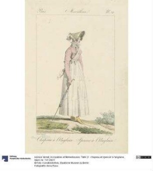Incroyables et Merveilleuses: Tafel 21: chapeau et spencer à l'anglaise