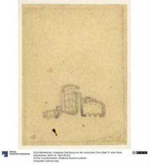 Imaginäre Zeichnung von der russischen Front, Blatt 15, einer Serie, Industriebau