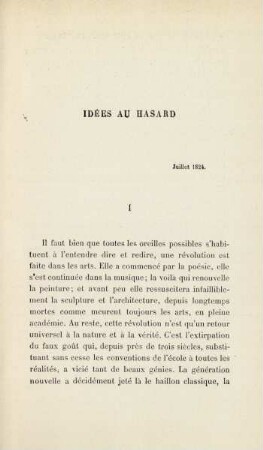 Idées au hasard