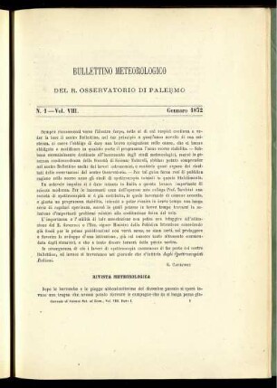 Bullettino Meteorologico Del R. Osservatorio Di Palermo