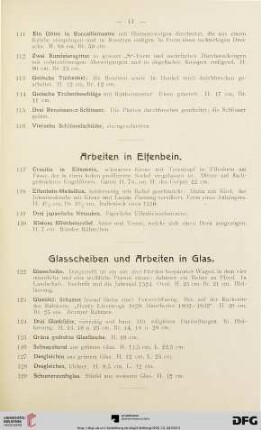 Glasscheiben und Arbeiten in Glas (Nr.122-129)
