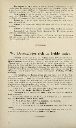 16 Wo Derendinger sich im Felde trafen.