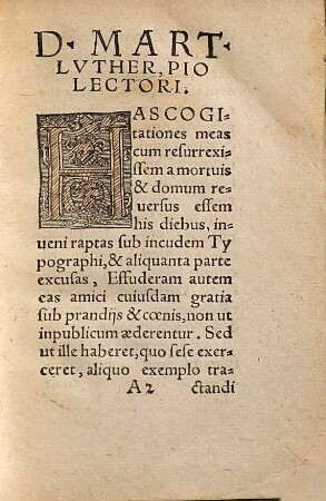 Conciunculae quaedam D. Mart. Lutheri amico cuidam praescriptae