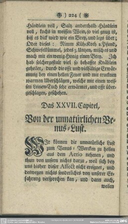 Das XXVII. Capitel, Von der unnatürlichen Venus-Lust