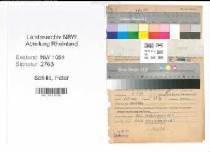 Entnazifizierung Peter Schillo , geb. 09.08.1894 (Inspektor)