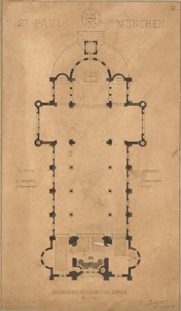 Beisbarth, C; München; St. Paul - auf der Emporenhöhe (Grundriss)