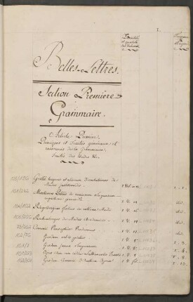 Section Première. Grammaire.