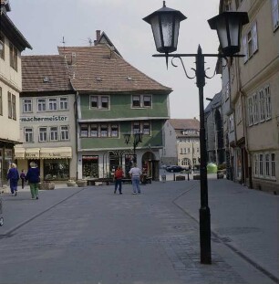 Bad Langensalza. Historisches Wohnhaus. Ansicht von Westen aus der Marktstraße