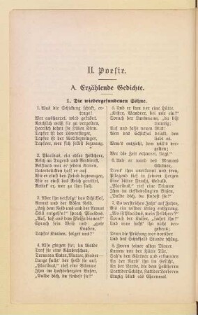 A. Erzählende Gedichte