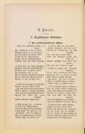 A. Erzählende Gedichte