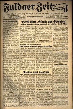 Ausgabe vom Donnerstag, den 20. Januar 1938.