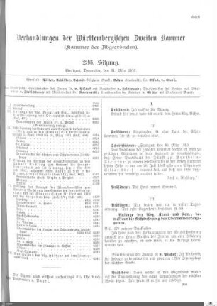 236. Sitzung, Stuttgart, 31.3.1910