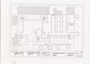 Engelhardt Hof, Berlin: Vorentwurf: Grundriss Erdgeschoss aller Bauteile 1:200