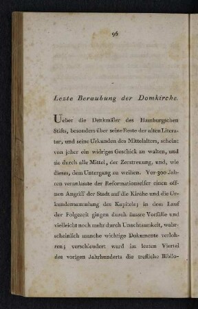 Lezte Beraubung der Domkirche.