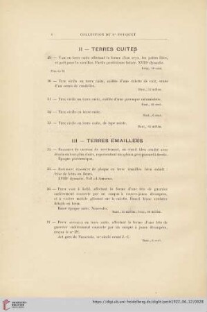 III. Terres émaillées (No. 34 - 57)