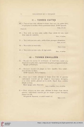 III. Terres émaillées (No. 34 - 57)