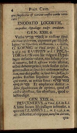 Enodatio Locorum, ... Gen. XXIII. 6. - Jes. IV. I.