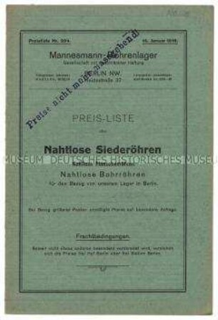 Preisliste über nahtlose Flanschrohre