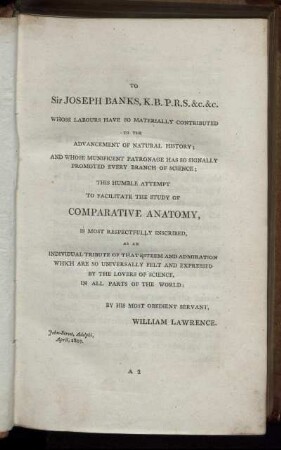 To Sir Joseph Banks, ...