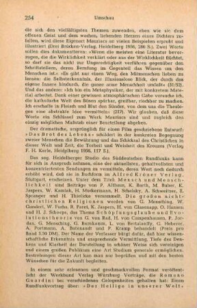 254-255 [Rezension] Guardini, Romano, Der Heilige in unserer Welt