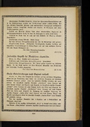 Italienische Angriffe bei Monfalcone abgewiesen.