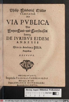 Tractatus De Via Publica