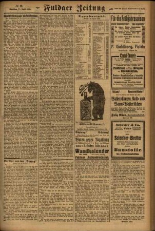 Zweite Ausgabe vom Samstag, den 21. April 1923.