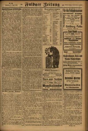 Zweite Ausgabe vom Samstag, den 21. April 1923.