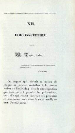 XII. Circonspection. M. Dupin, (aîné)
