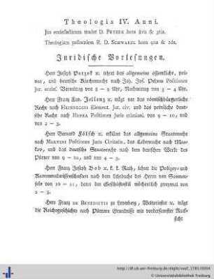 Juridische Vorlesungen.