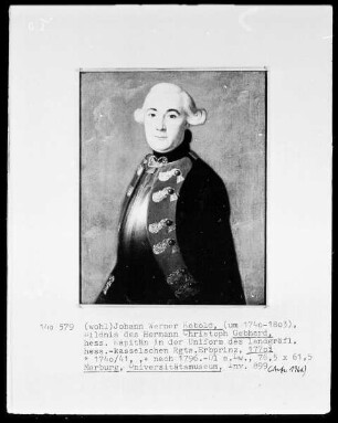 Bildnis des Hermann Christoph Gebhard, Kapitän des hessisch-kasselschen Regiments (1740-1796)