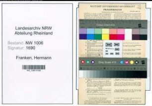 Entnazifizierung Hermann Franken , geb. 09.03.1899 (Landwirt)