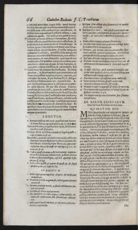 De Rerum Exiguarum immobilium Ecclesiae alienatione. Quaestio. XIII.