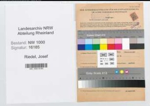 Entnazifizierung Josef Riedel, geb. 04.11.1905 (Techn.Angest.)