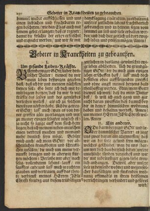 Gebeter in Kranckheiten zu gebrauchen