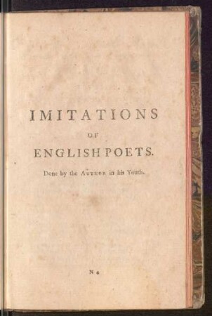 Imitations Of English Poets