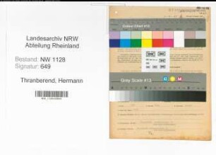 Entnazifizierung Hermann Thranberend , geb. 20.08.1899 (Feuerwehrmann)