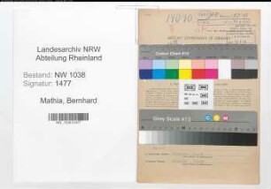 Entnazifizierung Bernhard Mathia , geb. 21.03.1894 (Lehrer)