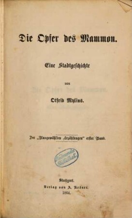 Ausgewählte Erzählungen von Otfrid Mylius, 1