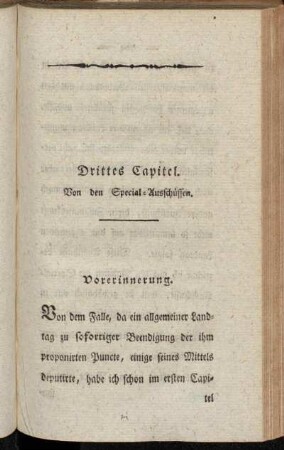 Drittes Capitel. Von den Special-Ausschüssen.