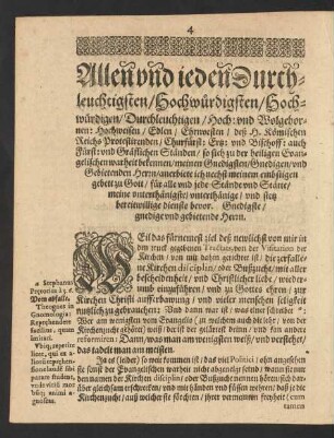Allen und jeden Durchleuchtigsten/ Hochwürdigsten/ Hochwürdigen/ Durchleuchtigen/ ...