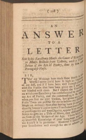An Answer to a Letter