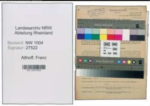 Entnazifizierung Franz Althoff , geb. 21.05.1885 ()