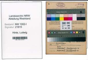 Entnazifizierung Ludwig Hinte, geb. 22.04.1896 (Werkmeister)