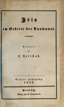 Iris im Gebiete der Tonkunst. 11, 11. 1840
