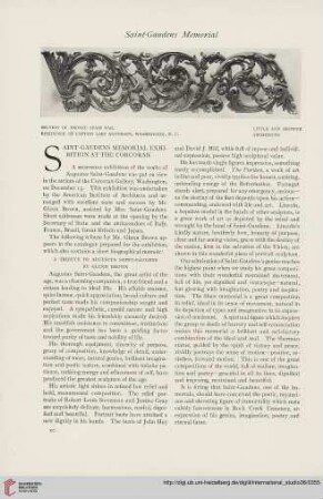 Saint-Gaudens memorial exhibition at the Corcoran