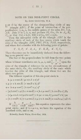 Note on the nine-point circle.