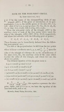 Note on the nine-point circle.