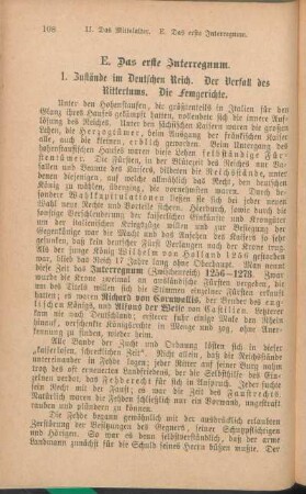 E. Das erste Interregnum.